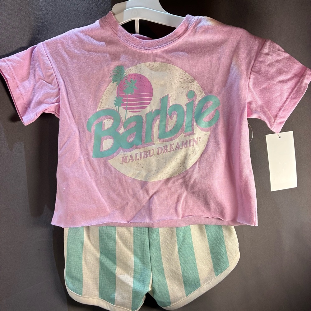 Barbie Malibu Dreamin' Short Set- Pink and Mint